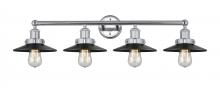 Innovations Lighting 616-4W-PC-M6-BK - Railroad - 4 Light - 35 inch - Polished Chrome - Bath Vanity Light