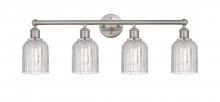  616-4W-SN-G559-5CL - Bridal Veil - 4 Light - 32 inch - Brushed Satin Nickel - Bath Vanity Light