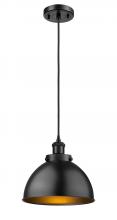 Innovations Lighting 916-1P-BK-MFD-10-BK - Derby - 1 Light - 10 inch - Matte Black - Cord hung - Mini Pendant