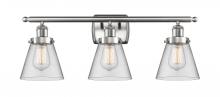  916-3W-SN-G62 - Cone - 3 Light - 26 inch - Brushed Satin Nickel - Bath Vanity Light