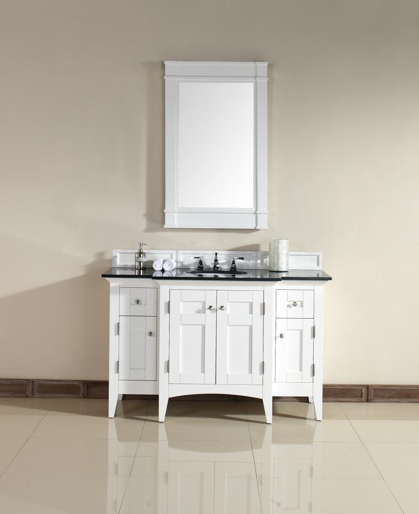 Urban - 53" Single Vanity, White Finish, Absolute Black Top