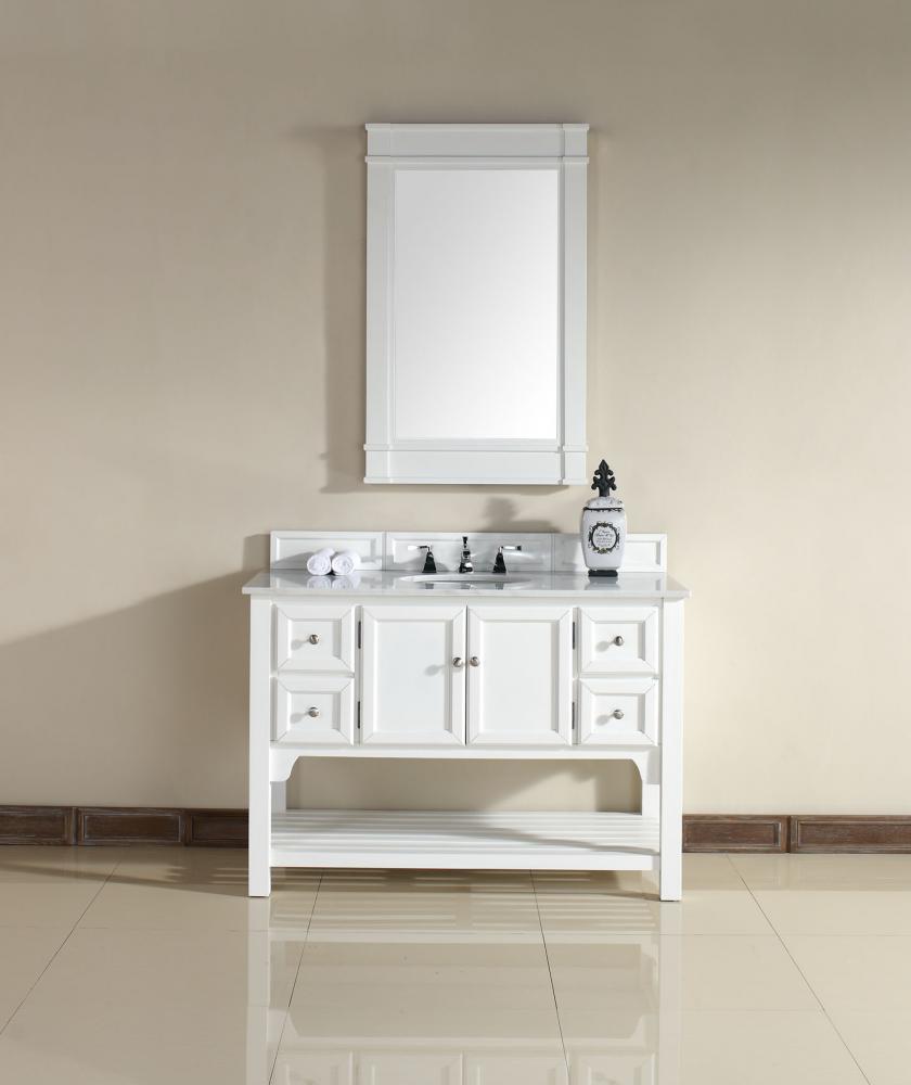 Urban - 48" Single Vanity, White Finish, Guangxi Marble Top