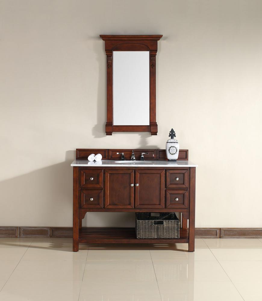 Urban - 48" Single Vanity, Warm Cherry Finish, Guangxi Marble Top