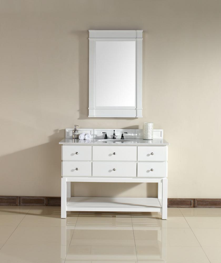 Urban - 48" Single Vanity, White Finish, Guangxi Marble Top