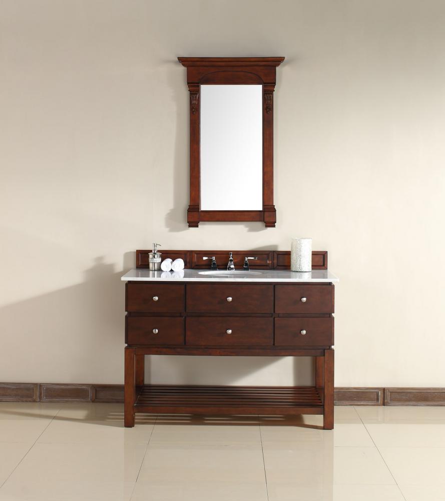 Urban - 48" Single Vanity, Warm Cherry Finish, Guangxi Marble Top