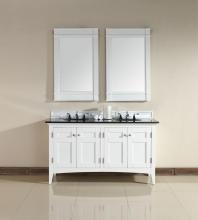 James Martin Furniture 900-V60D-PWH-ABK - Urban - 60" Double Vanity, White Finish, Absolute Black Top