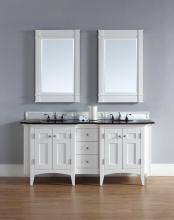 James Martin Furniture 900-V72-PWH-ABK - Urban - 72" Double Vanity, White Finish, Absolute Black Top