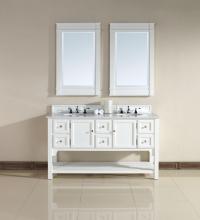 James Martin Furniture 925-V60D-PWH-GWH - Urban - 60" Double Vanity, White Finish, Guangxi Marble Top