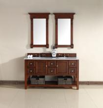 James Martin Furniture 925-V60D-WCH-GWH - Urban - 60" Double Vanity, Warm Cherry Finish, Guangxi Marble Top