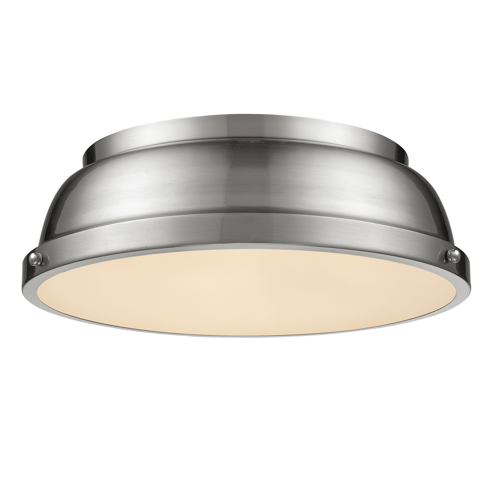 Duncan 14" Flush Mount in Pewter with a Pewter Shade