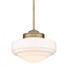 Golden 0508-M MBS-VMG - Ingalls Medium Pendant in Modern Brass and Vintage Milk Glass Shade