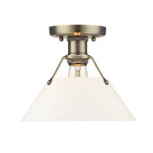  3306-FM AB-OP - Orwell AB Flush Mount in Aged Brass with Opal Glass