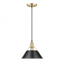 Golden 3306-M BCB-BLK - Orwell BCB Medium Pendant - 10" in Brushed Champagne Bronze with Matte Black shade