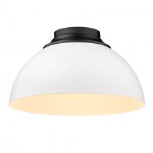 Golden 6956-FM BLK-WHT - Zoey Flush Mount in Matte Black with Matte White Shade