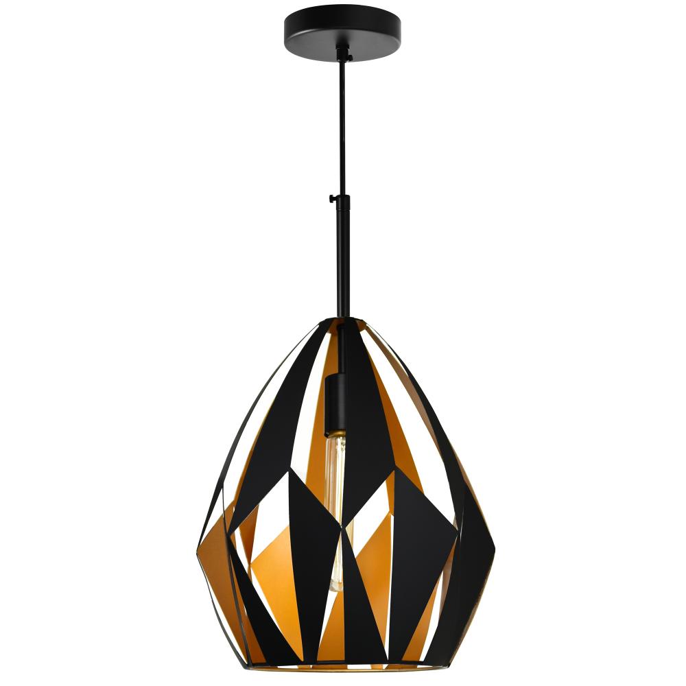 Oxide 1 Light Down Pendant With Black+Copper Finish