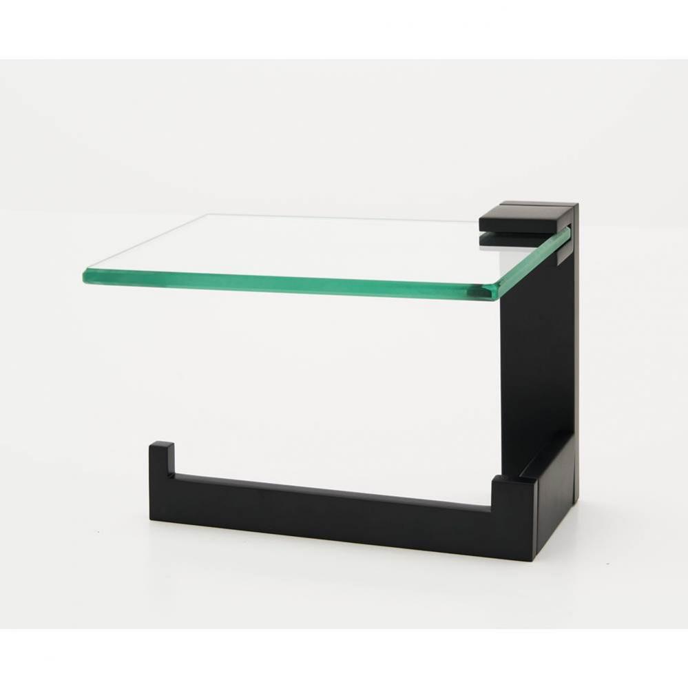 Left hand single post Tissue Holder w/ Glass Shelf