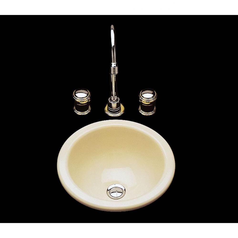 Donna, Double Glazed, Small Round Lavatory, Plain Bowl,Overflow, Undermount