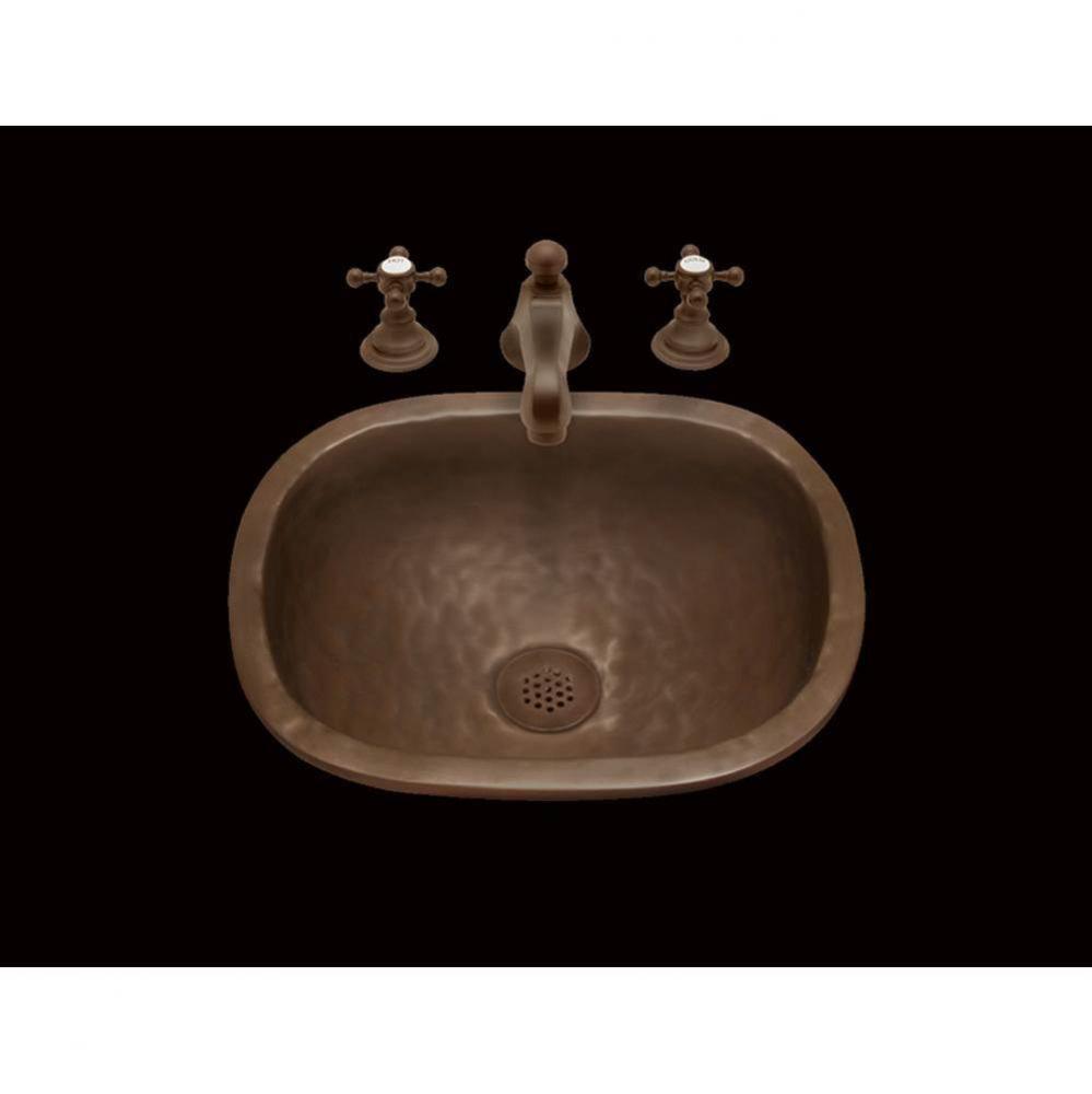 Zelda, Small Roval Lavatory/Bar Sink, Textured Pattern, Undermount