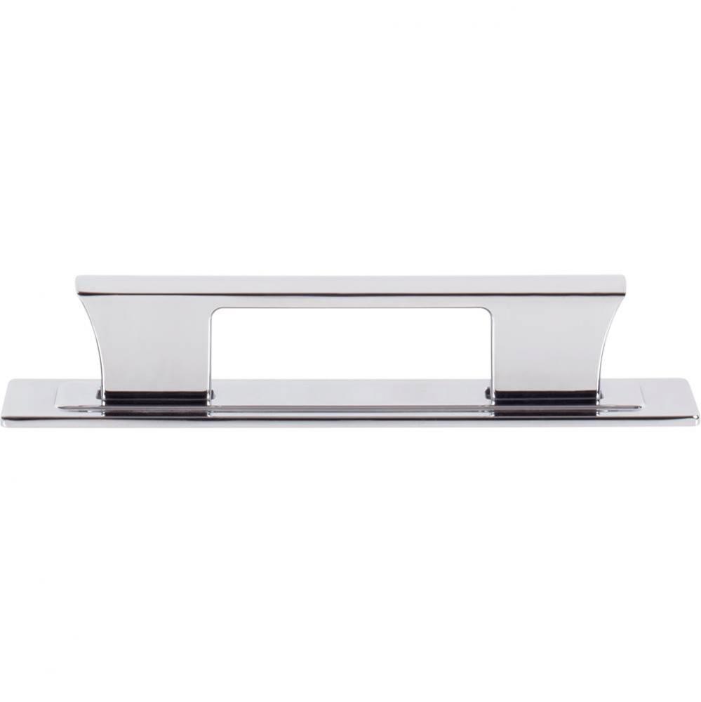 Zander Pull and Backplate 3 3/4 Inch (c-c) Polished Chrome