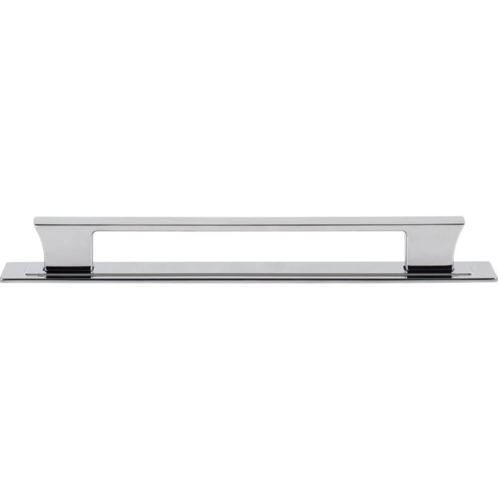 Zander Pull and Backplate 7 9/16 Inch (c-c) Polished Chrome