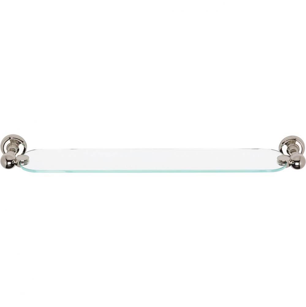 Emma Bath Glass Shelf 24 Inch Polished Nickel