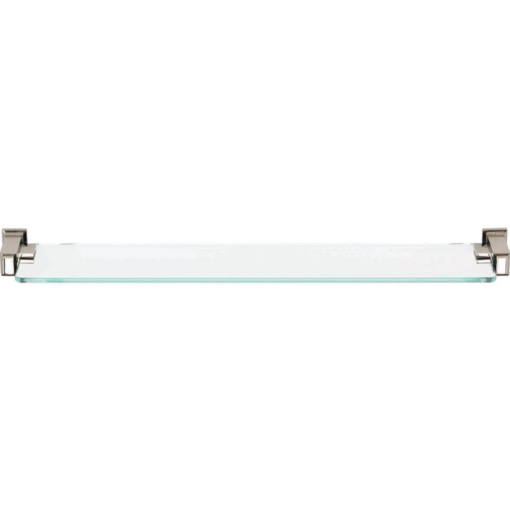 Sutton Place Bath Glass Shelf 24 Inches Polished Nickel