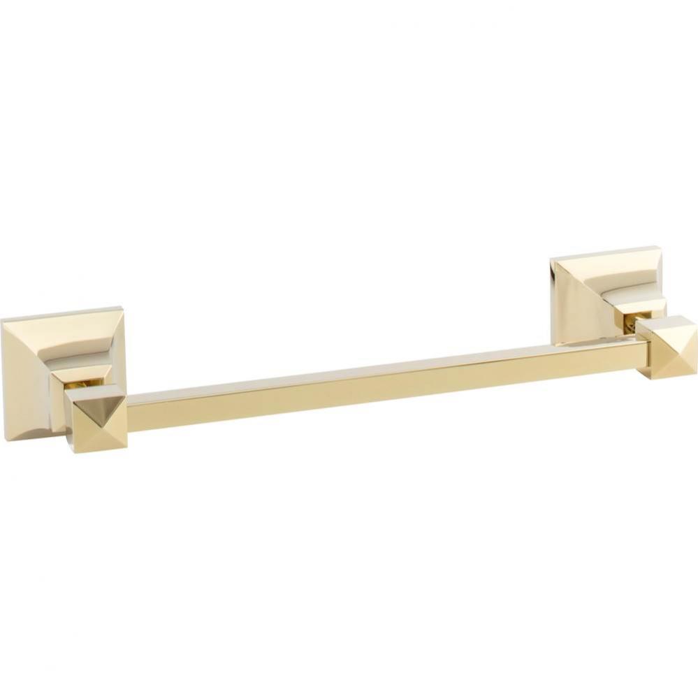 Gratitude Bath Towel Bar 12 Inch Single French Gold