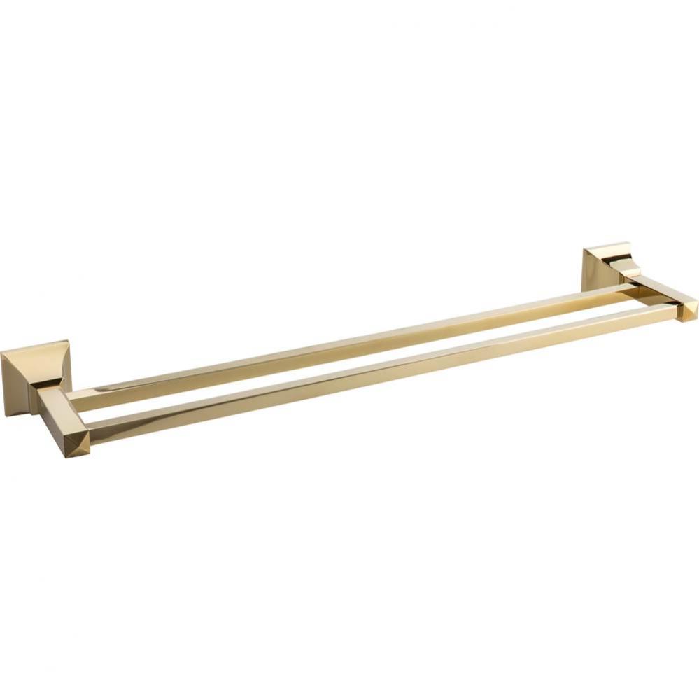 Gratitude Bath Towel Bar 24 Inch Double French Gold