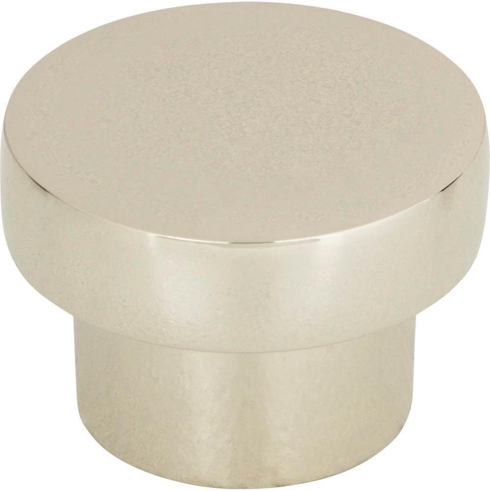 Chunky Round Knob Medium 1 7/16 Inch Polished Nickel