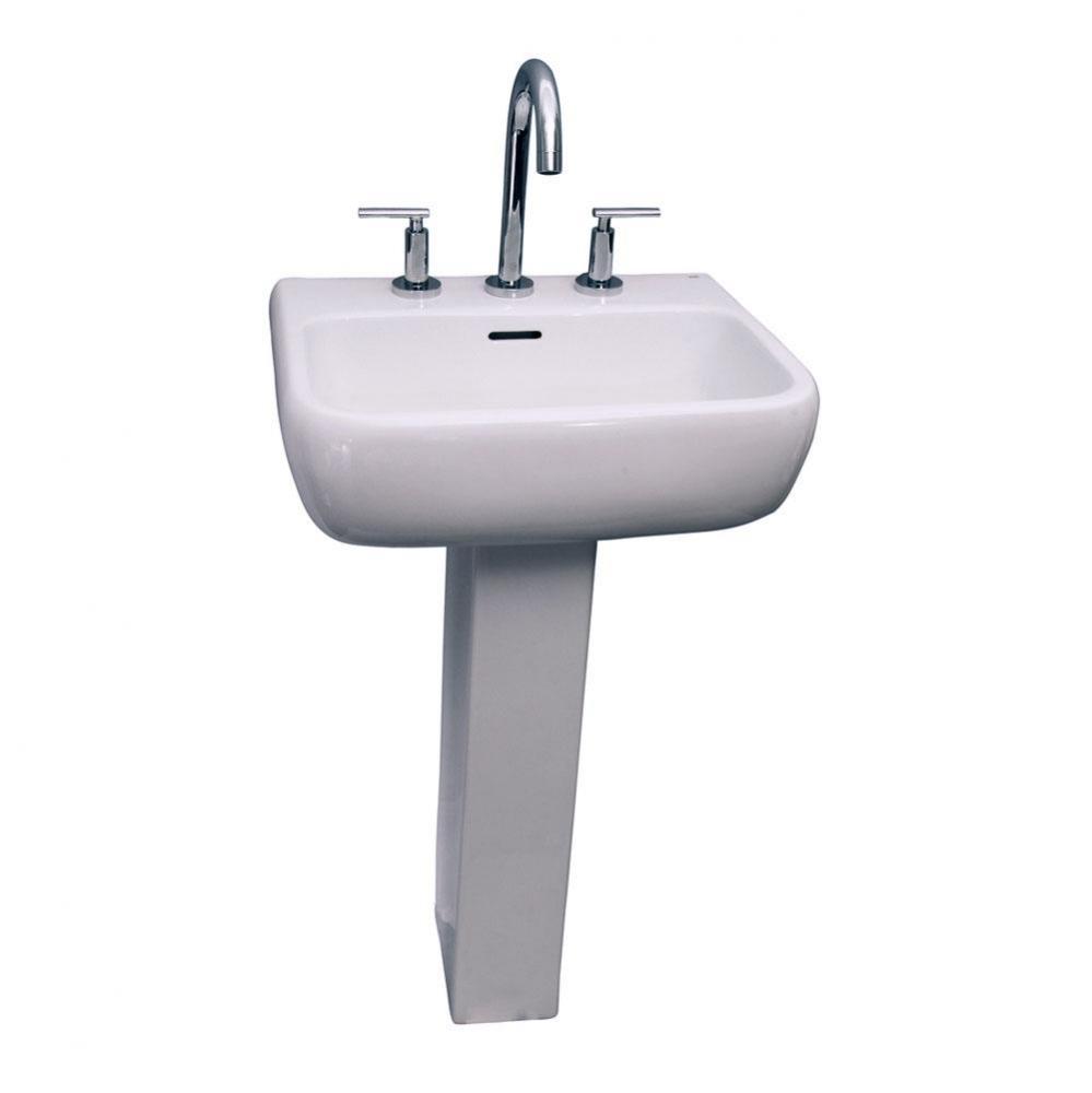 Metropolitan 600 Ped Lav 1-Hole, White