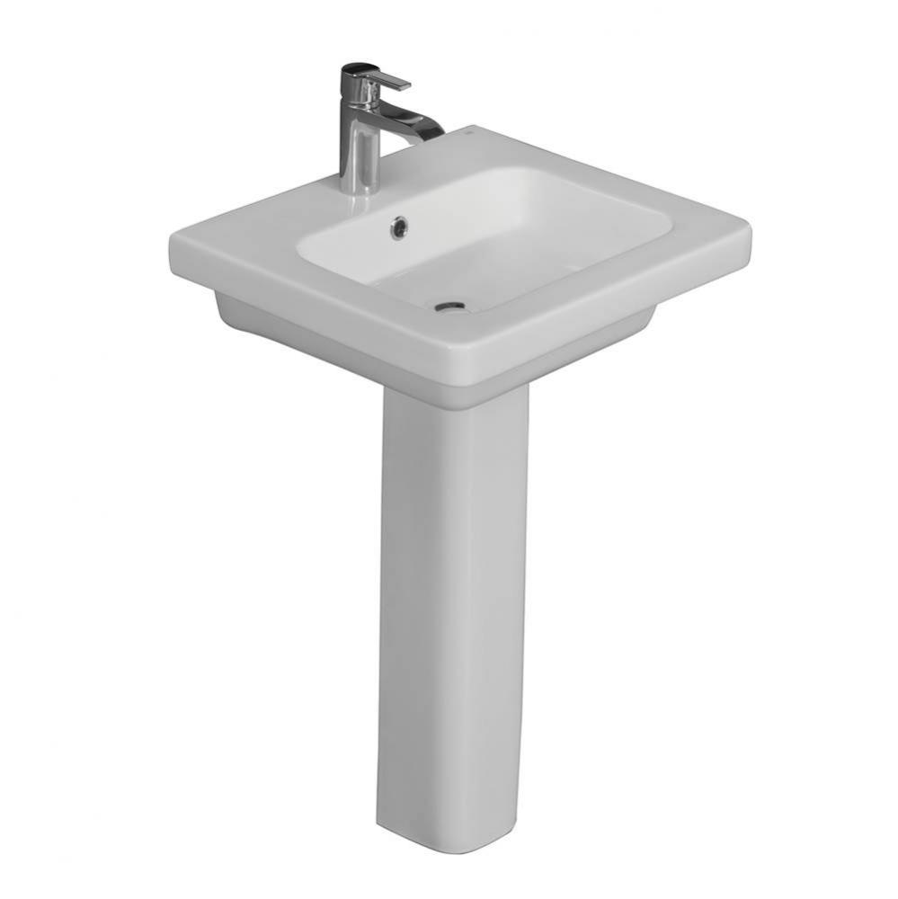 Resort 500 Pedestal Lavatory, White-1 hole