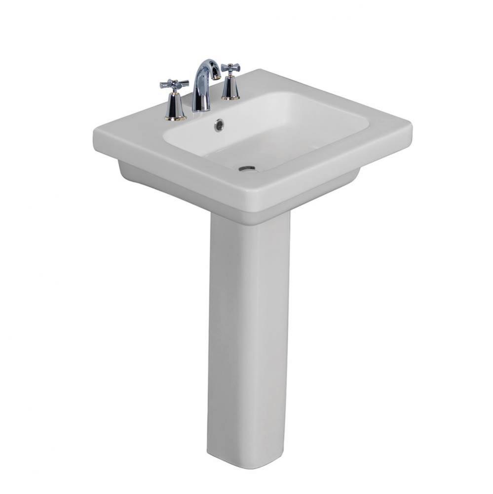 Resort 500 Pedestal Lavatory, White-8'' Widespread