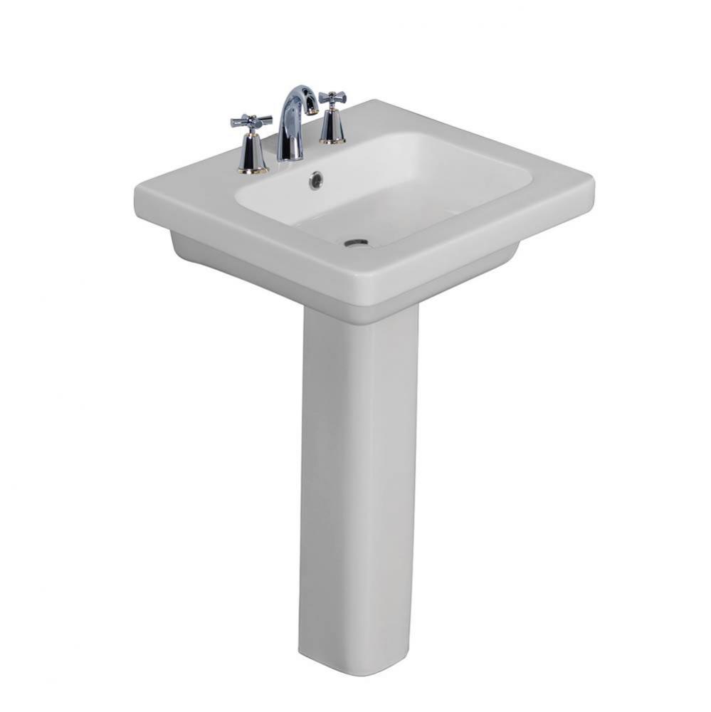 Resort 550 Pedestal Lavatory, White-8'' Widespread