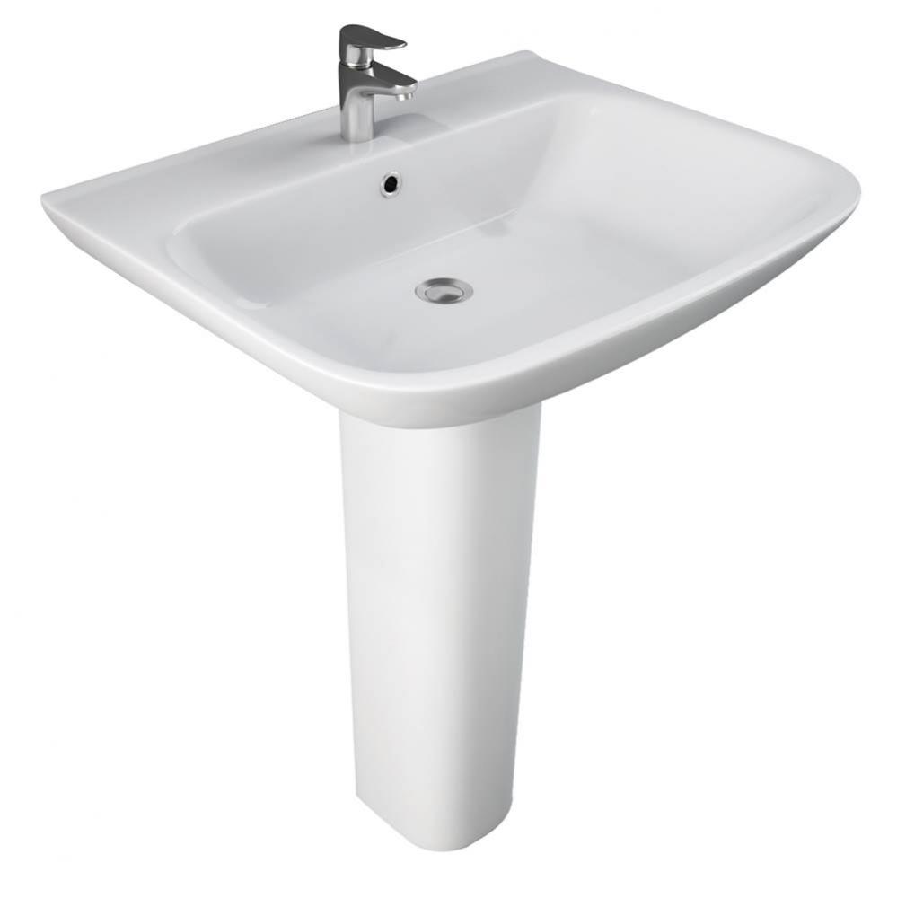 Eden 650 Pedestal Lavatory 8'' Widespread, White