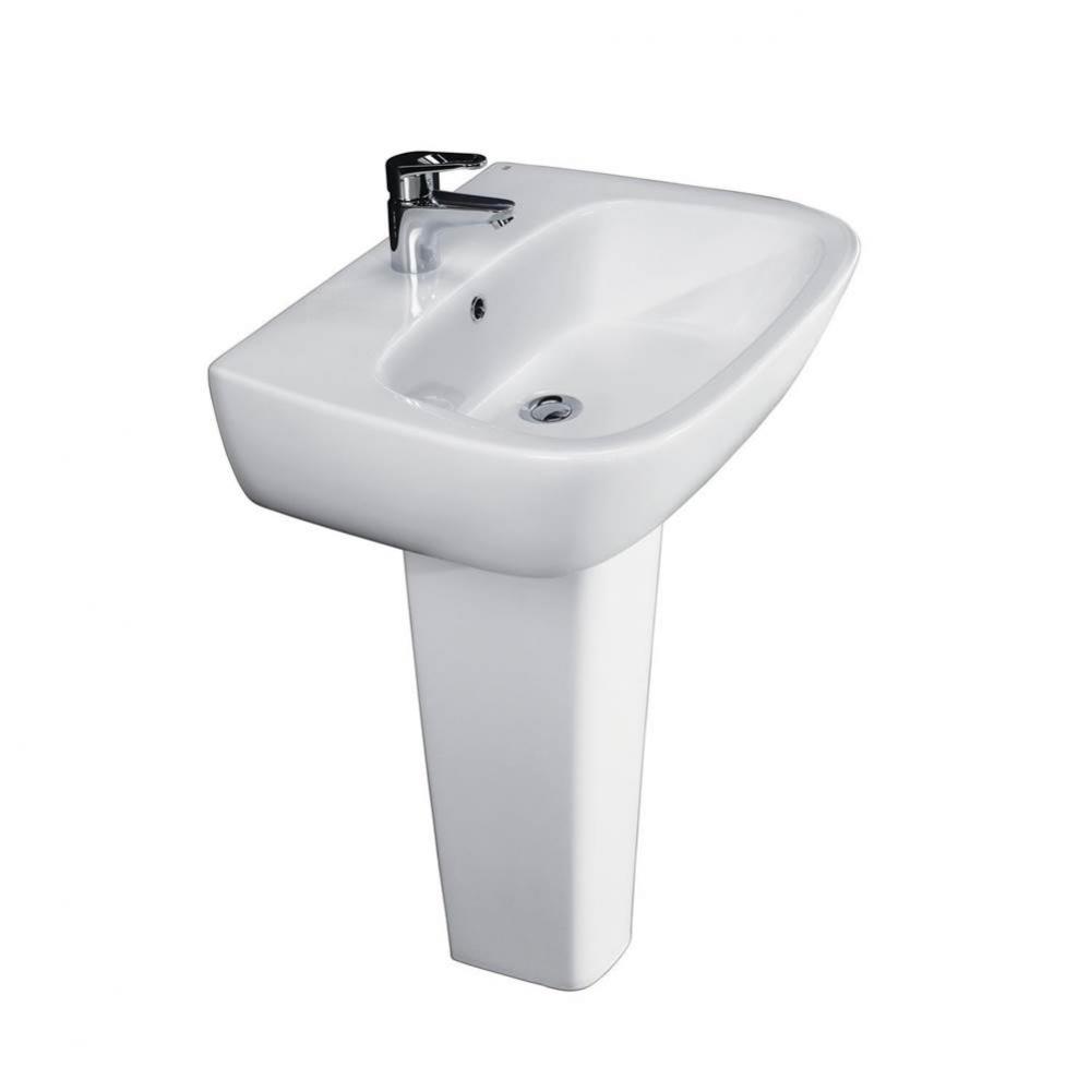 Elena 500 Pedestal Lavatory 8'' Widespread, White