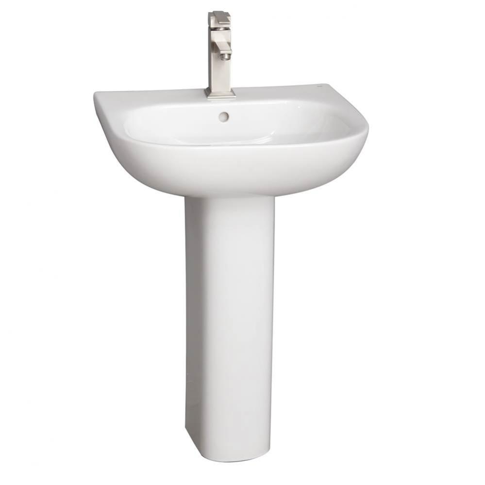 Tonique 450 Pedestal Lavatory, White-1 hole