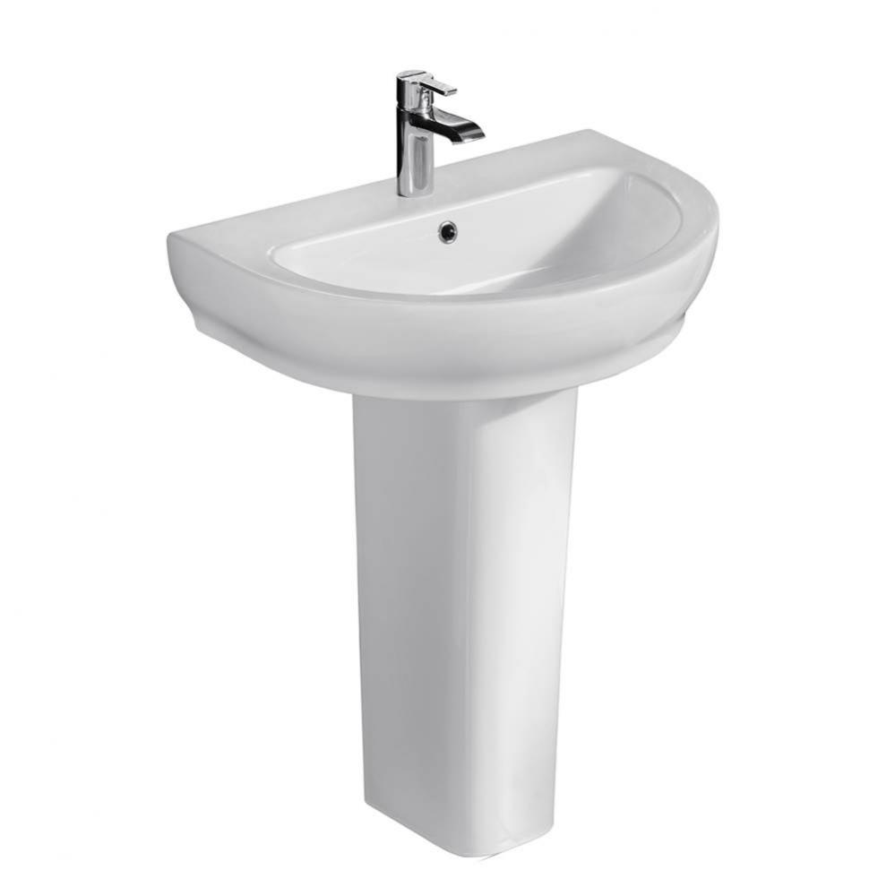 Harmony 650 Pedestal Lavatory,White-1 hole