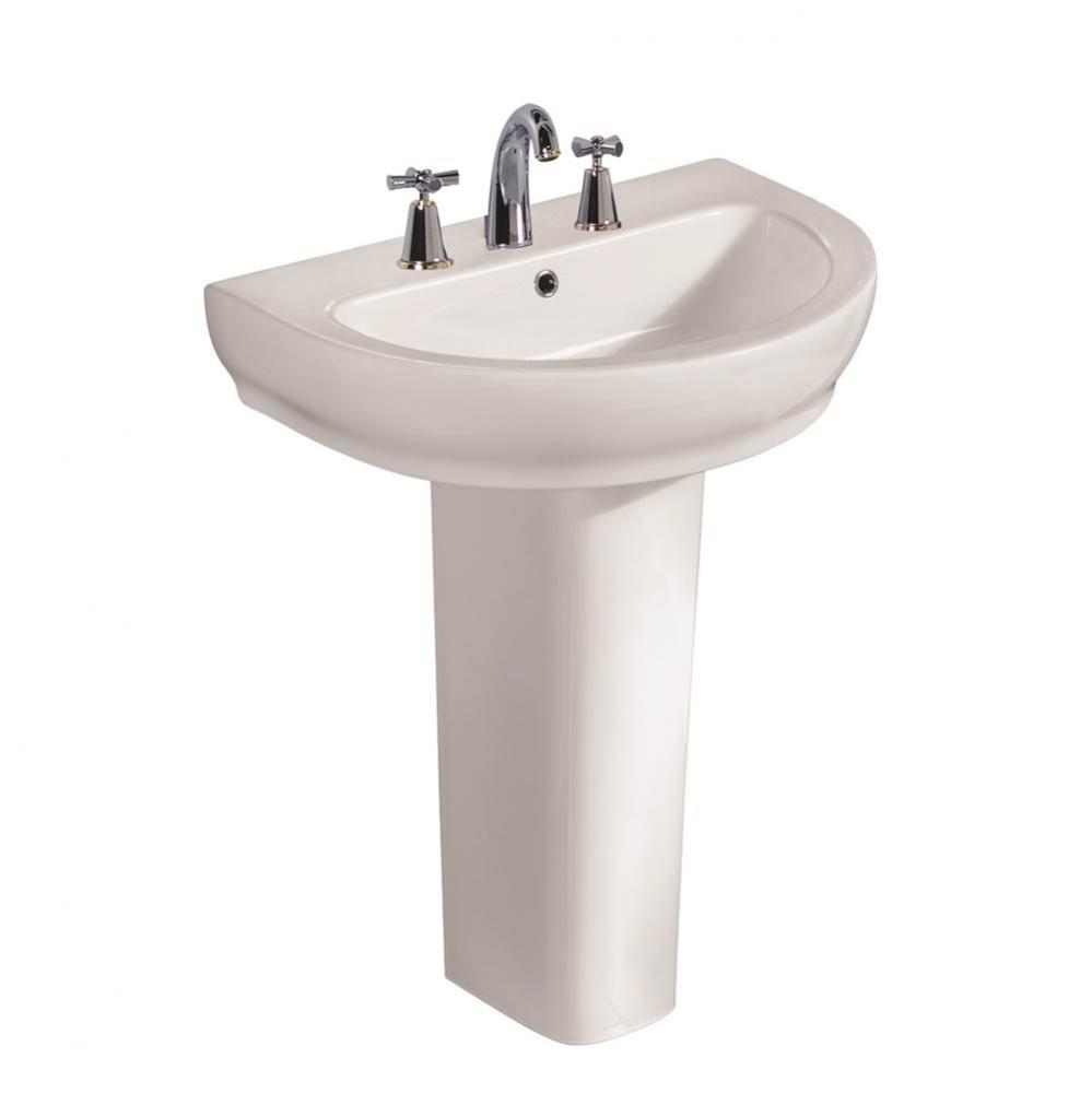 Harmony 650 Pedestal Lavatory,White-8'' Widespread