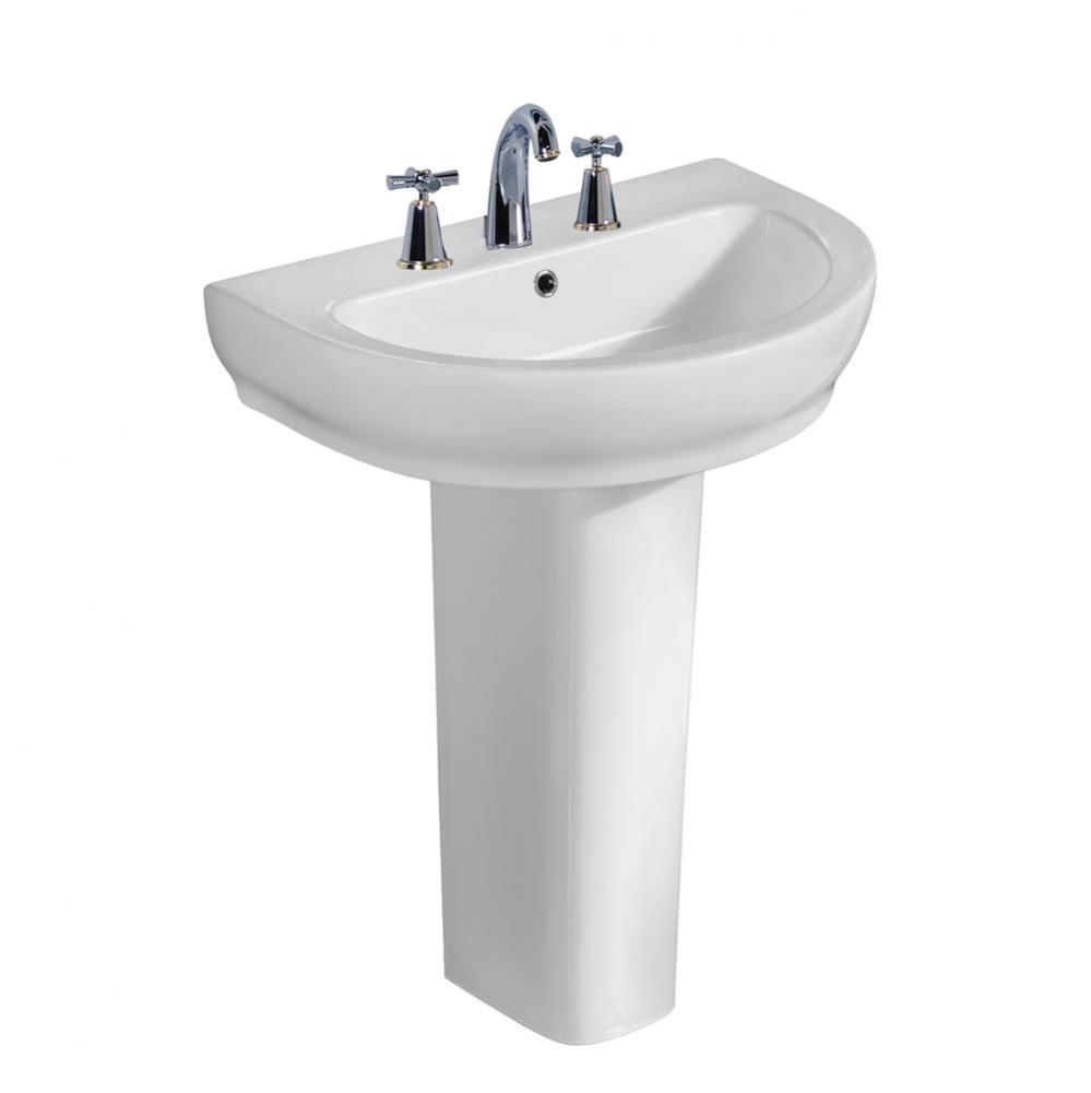 Harmony 800 Pedestal Lavatory,White-8'' Widespread