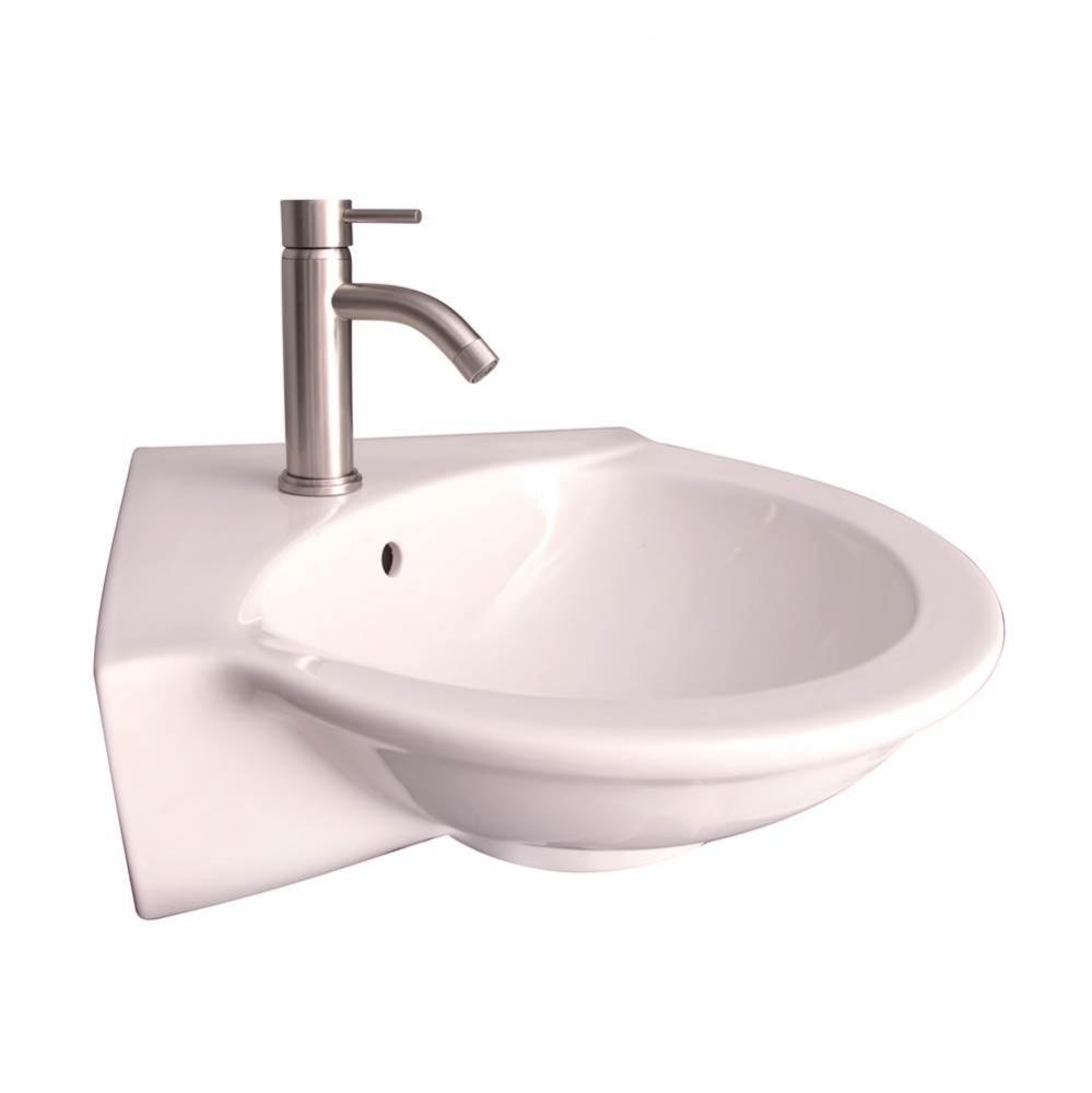 Evolution Corner Wall HungBasin, 8'' WS, Bisque