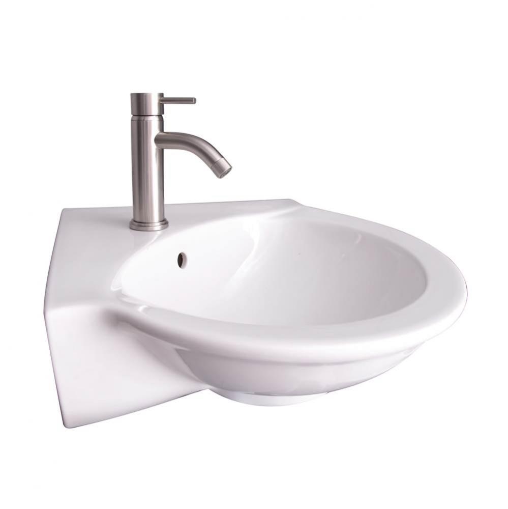 Evolution Corner Wall HungBasin, 8'' WS, White