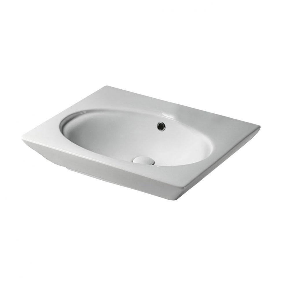 Opulence 23'' Wall-Hung Basin White, Oval Bowl, 8'' WS