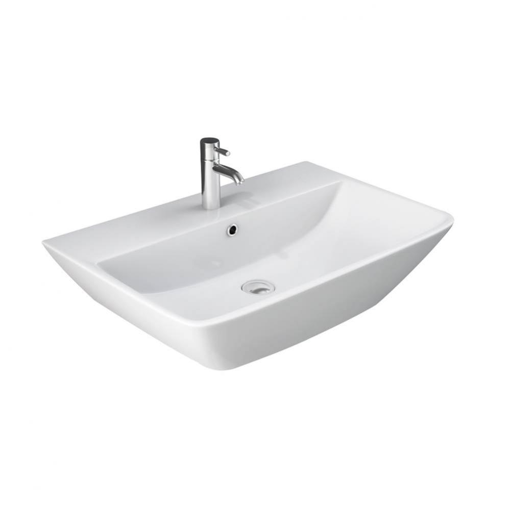 Summit 600 Wall Hung Basin 1-Hole, White