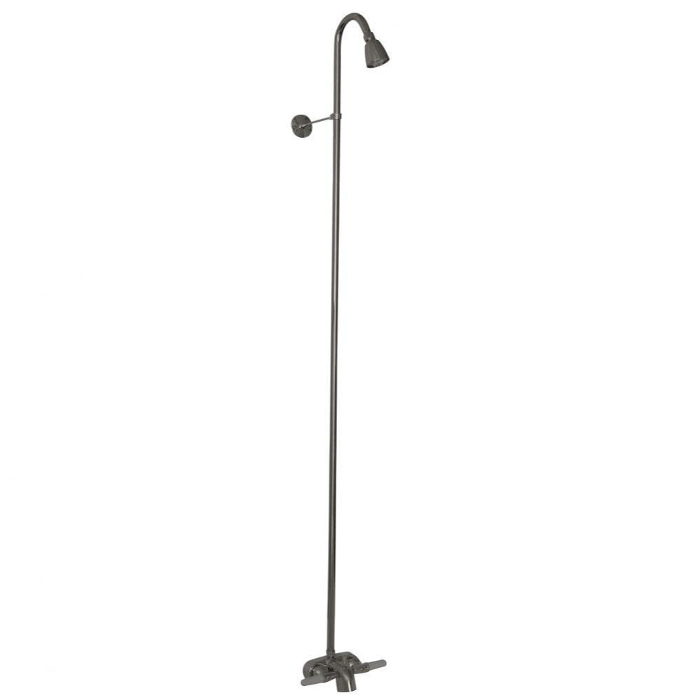 Diverter Bathcock w/Riser &  Showerhead, Polished Chrome