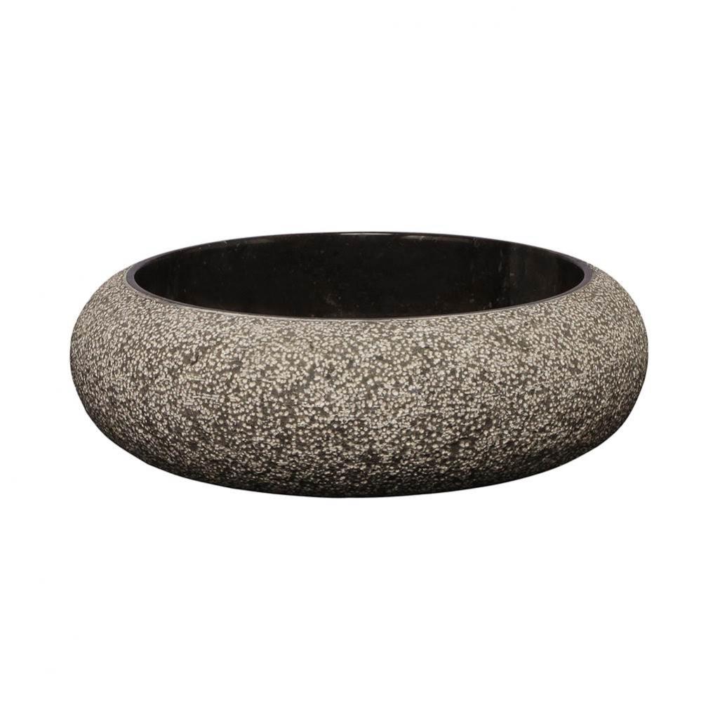 Kephard Hammered Marble Basin,Black