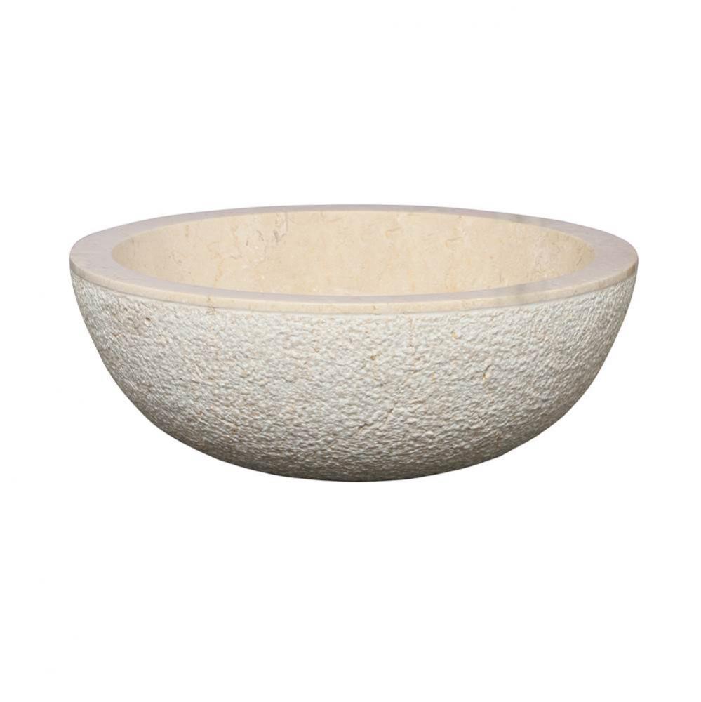 Lexa Hammered Marble Basin,Beige