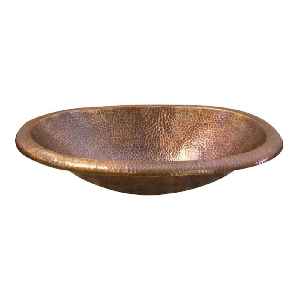 Fletcher Self Rimming Basin, Hammered Antique Copper