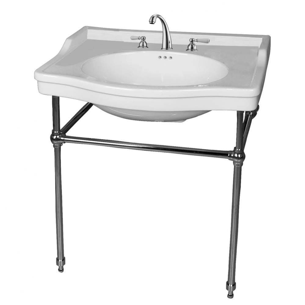 Ensal 30''Console w/Stand,Whi 1 Faucet Hole, CP Stand