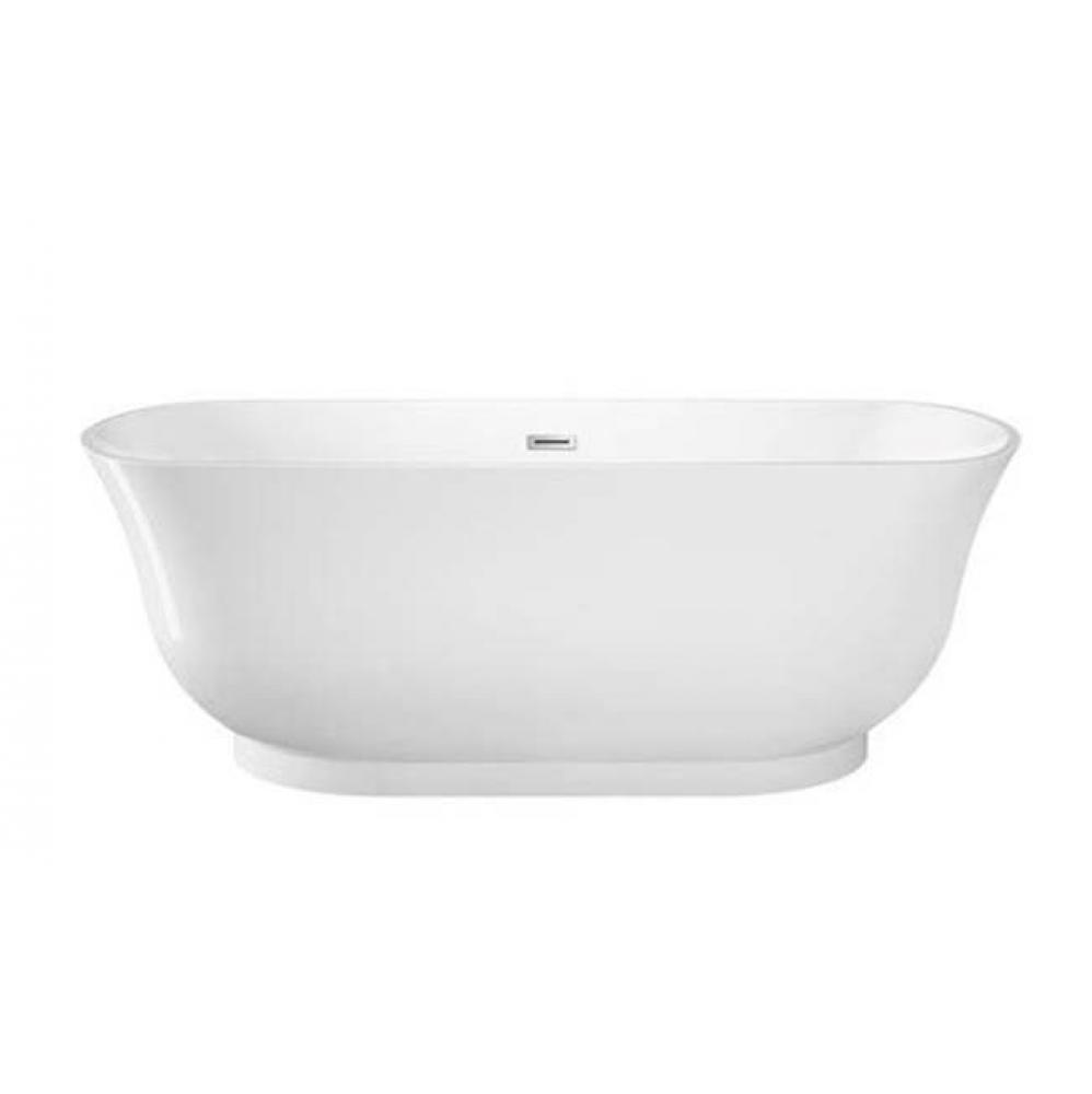 Celeste 67'' AC FS Tub,No Fauce Hole,WH,Internal Drain/OF MT