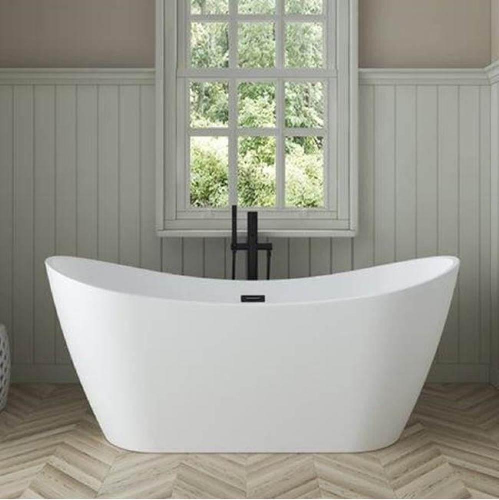 Nairobi 67''AC Tub Matte White W/Internal Drain And Of Matte Wh